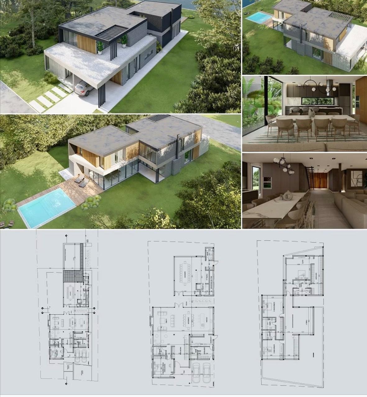 Renders y plantas de un proyecto residencial